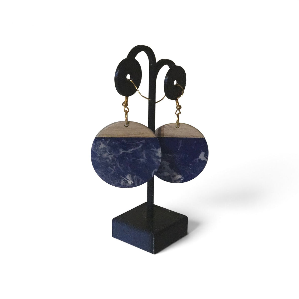 Resin and wood earrings