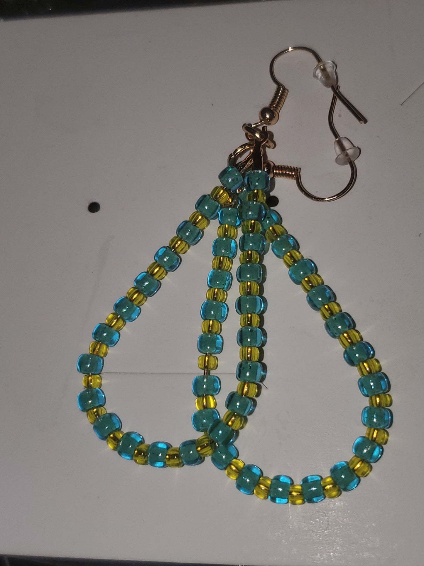 Large Teardrop Shaped Beaded Earrings