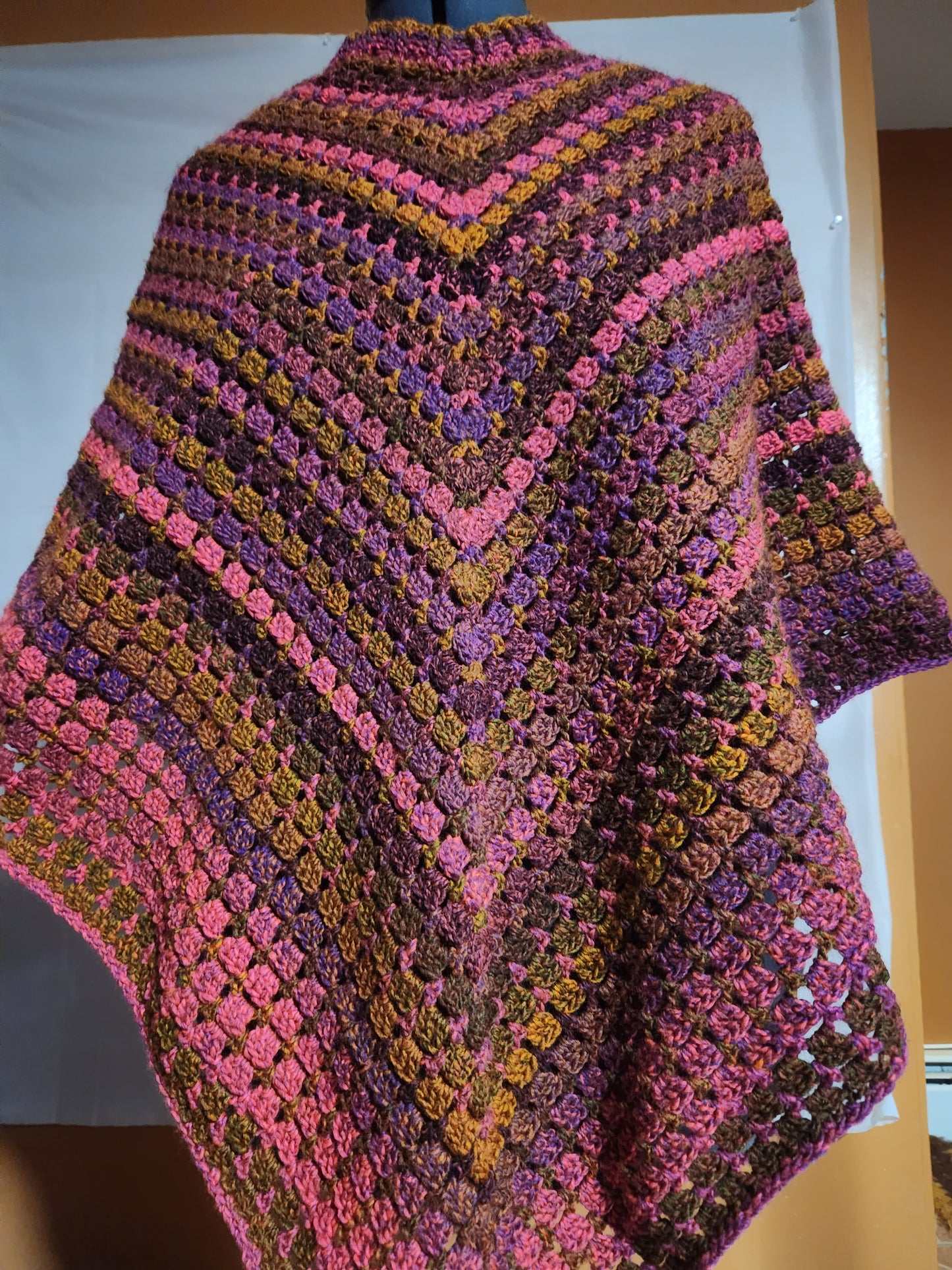 Pink Multi-Colored Poncho
