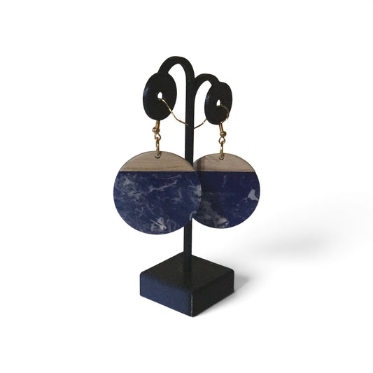 Resin and wood earrings