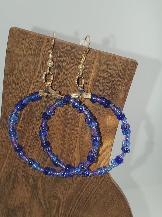 Large Hoop Beaded Earrings