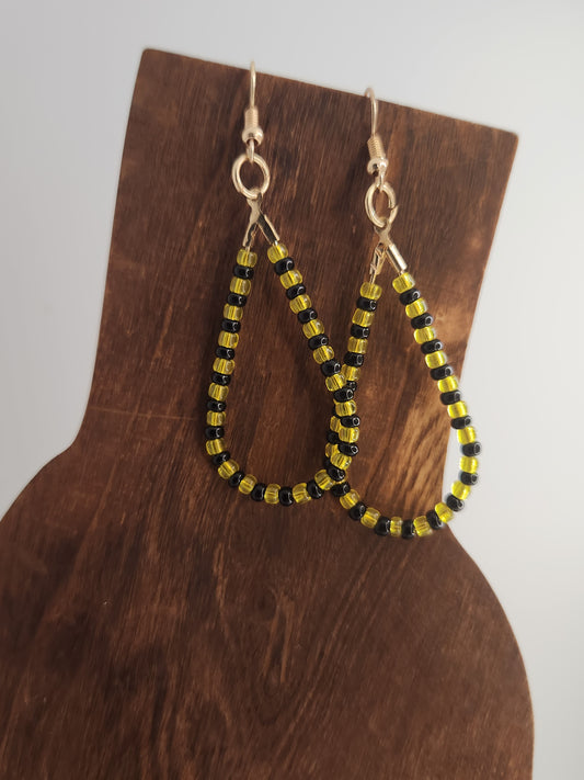 Large Teardrop Shaped Beaded Earrings