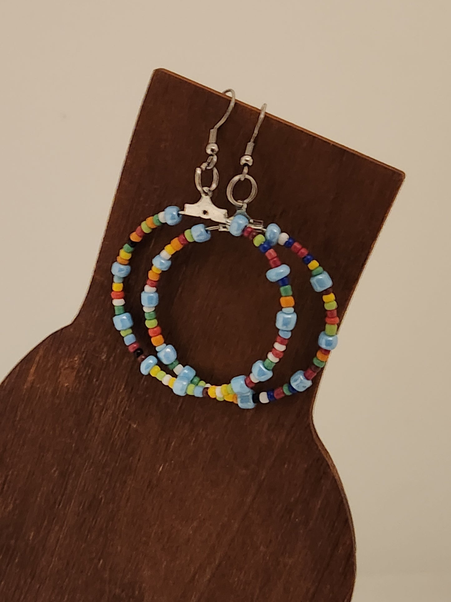 Large Hoop Beaded Earrings