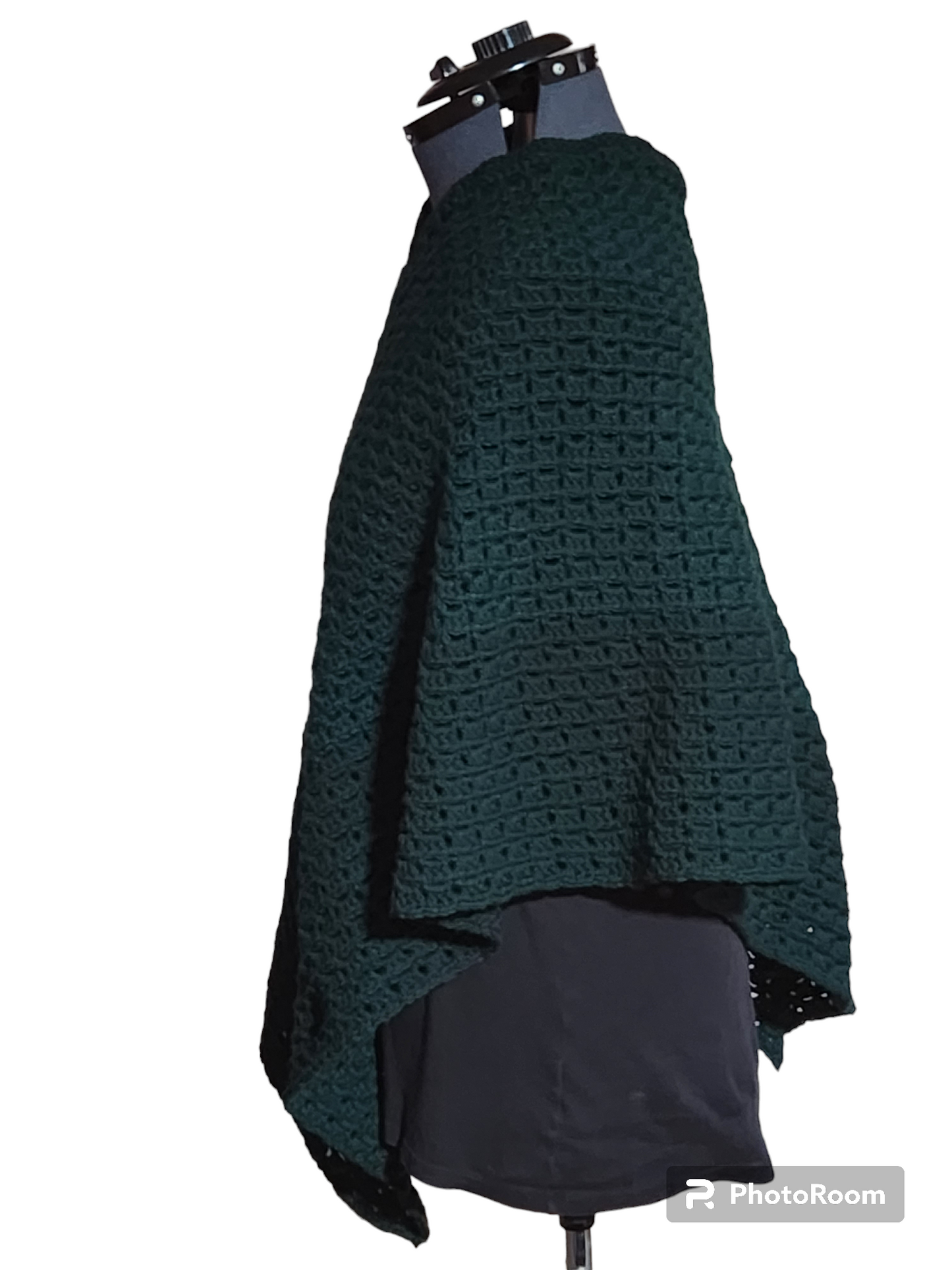 Green Crocheted Poncho