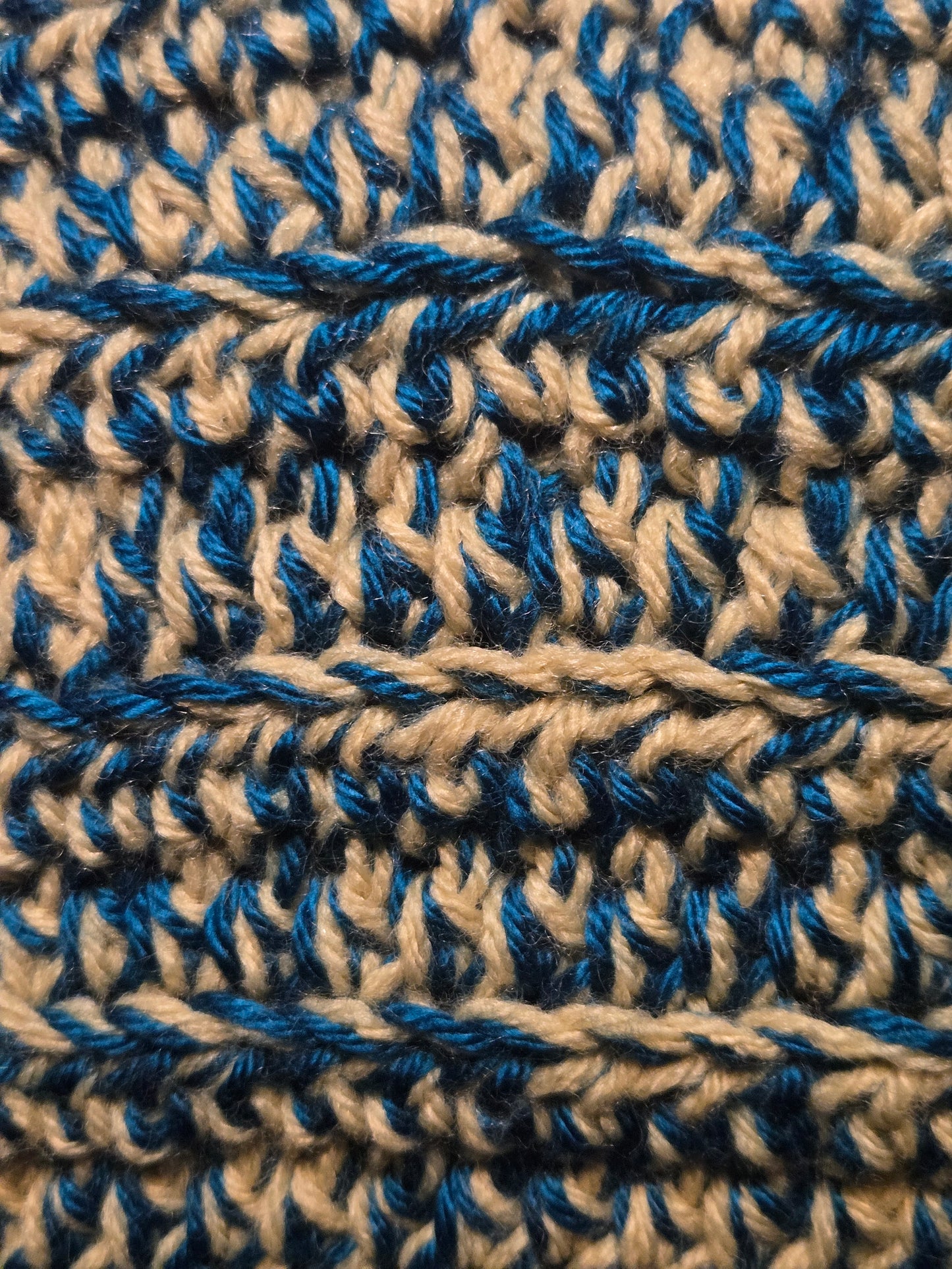 Teal and Beige Scarf