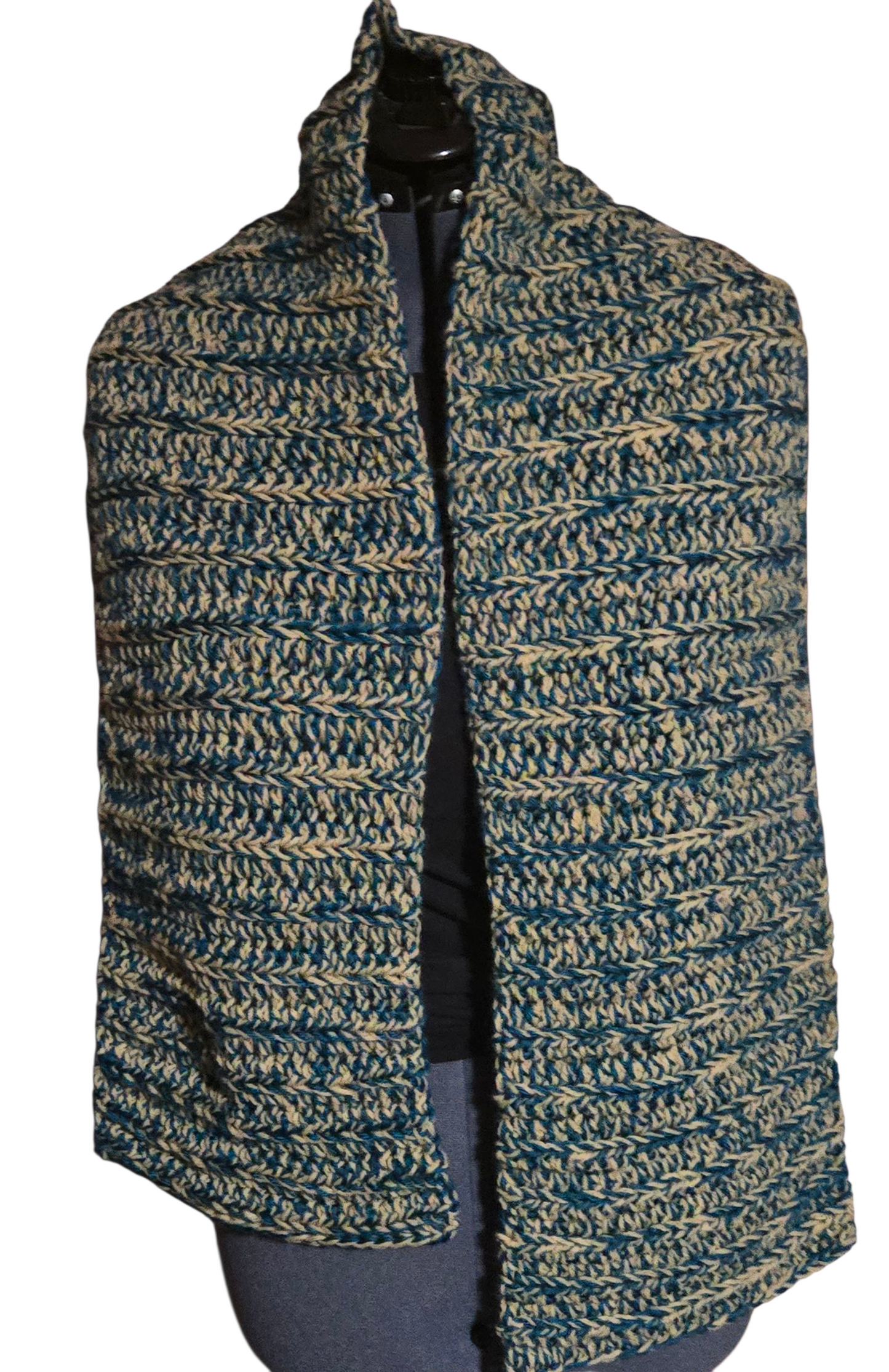 Teal and Beige Scarf