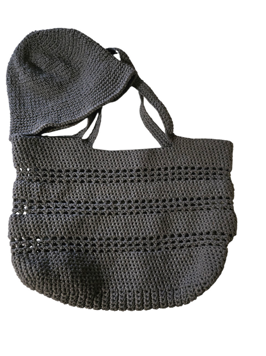 Crocheted Bucket Hat and Bag Combo