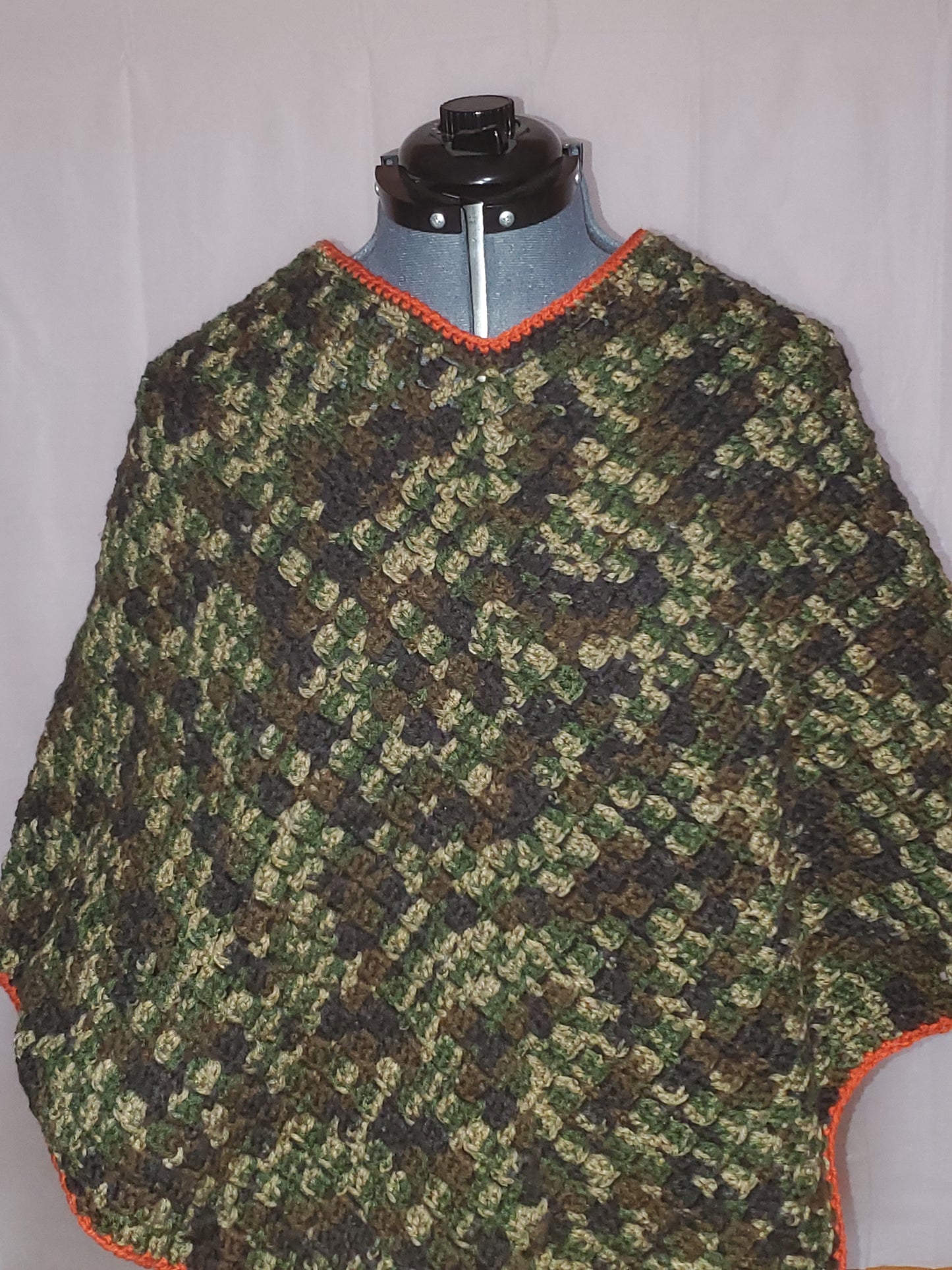 Camo Crocheted Poncho