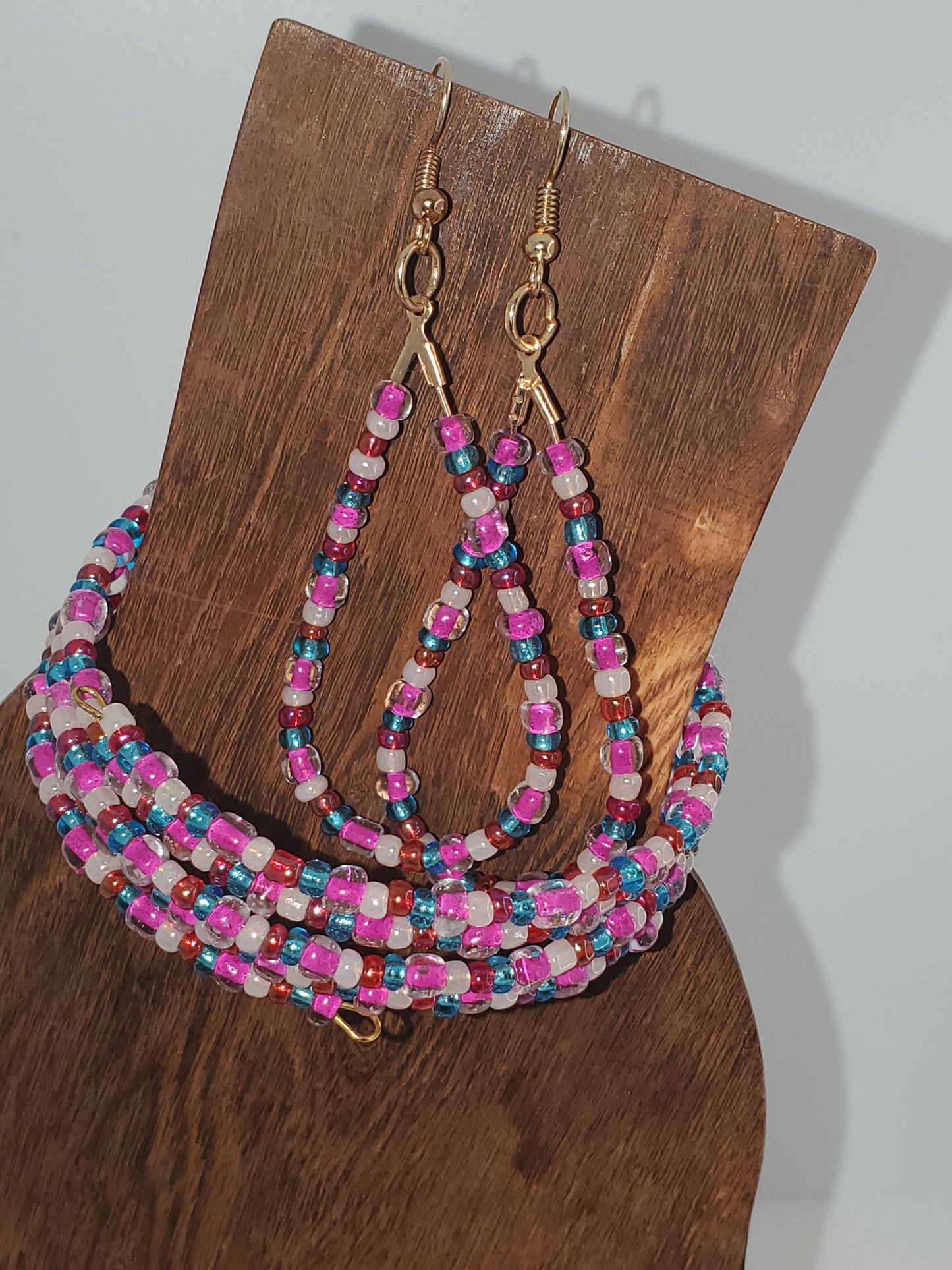 Beaded Earrings and Bracelet Set