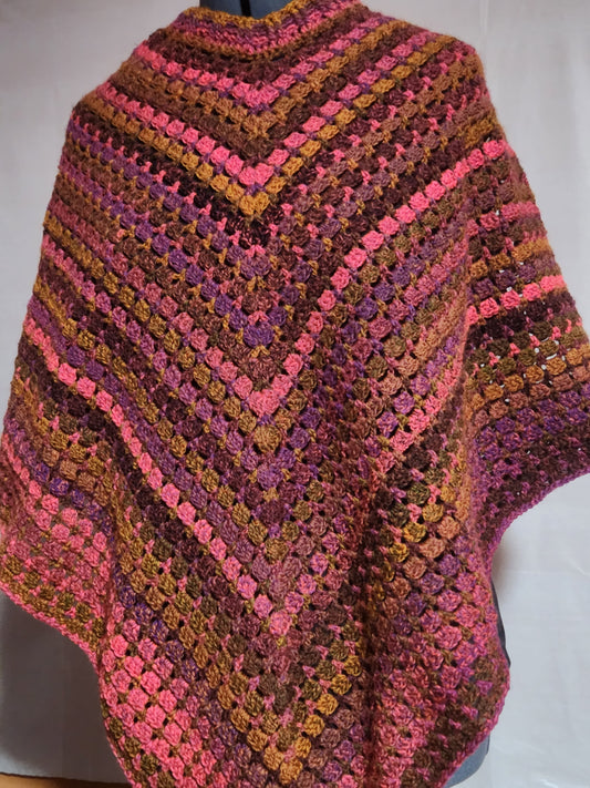 Pink Multi-Colored Poncho